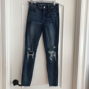 High Rise Jeggings w/ Patched Holes